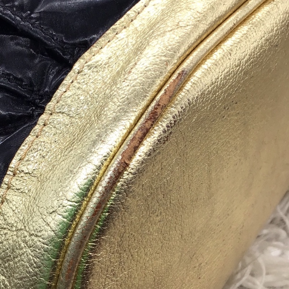 Dooney & Burke Quilted Black Gold Backpack - Picture 10 of 16